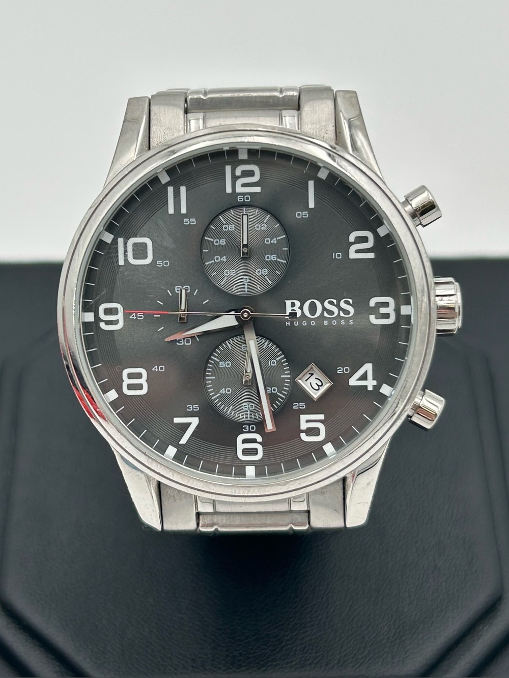 Hugo Boss Silver and Black Chronograph Watch